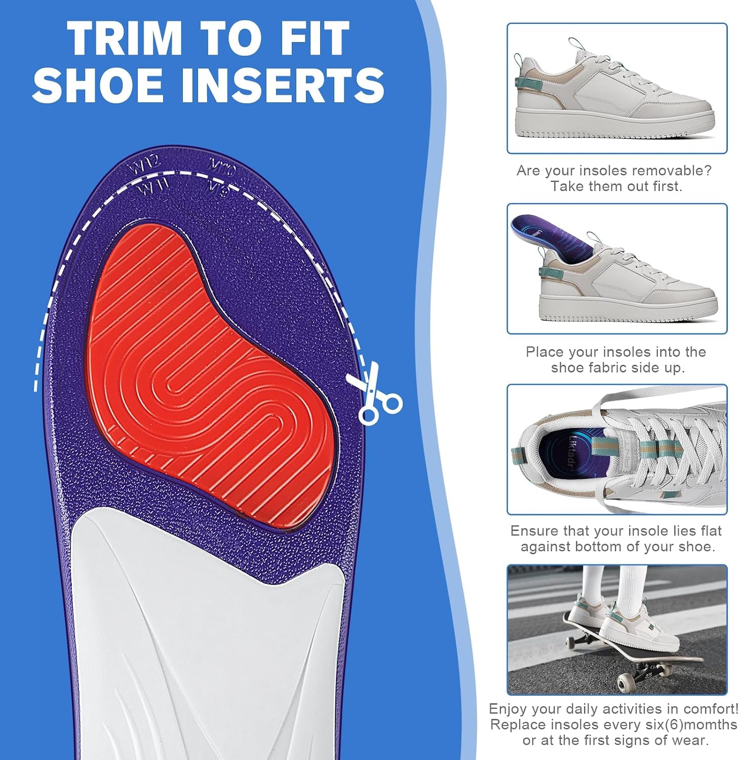 Heavy Duty Support Pain Relief Orthotics for Plantar Fasciitis, High Arch Support Insoles for Men Women, Flat Feet Orthotic Inserts, Anti-Fatigue Shoe Inserts for Work Boots, Standing Jobs