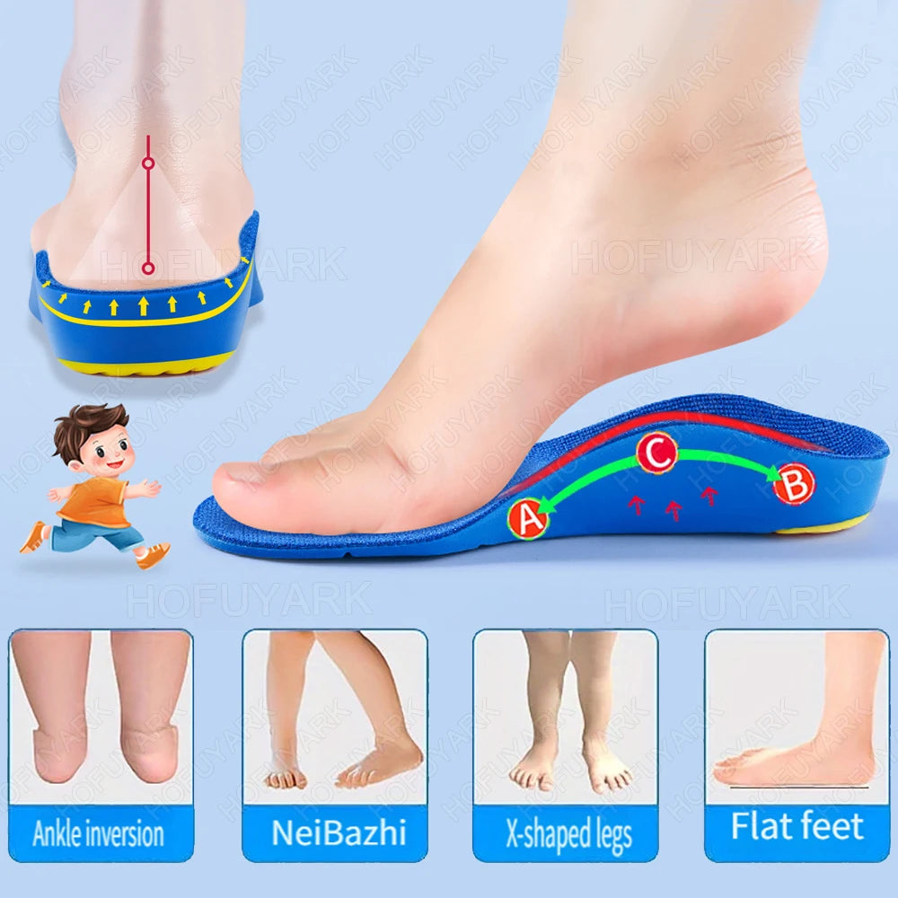 Arch Support Orthotic Insoles for Kids Flat Feet Plantar Fasciitis Foot Support Orthopedic Insoles for Children Shoes Inner Sole
