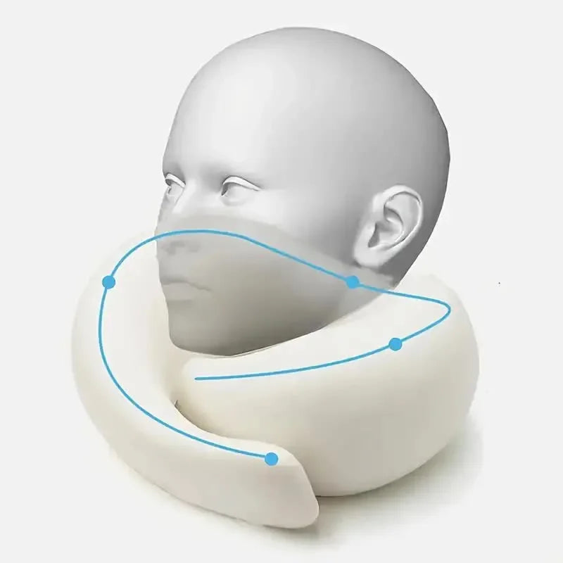 Portable Adjustable Travel Neck Pillow Memory Foam U-Shaped Pillow Snail Style Travel Neck Support Soft Noon Break Sleep Pillow