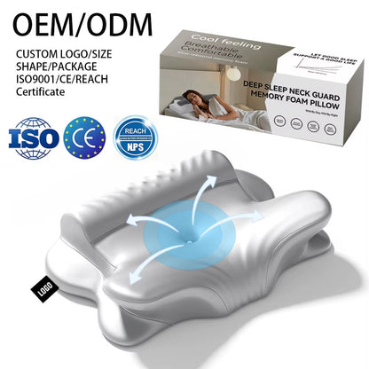 Butterfly-Shaped Cervical Memory Foam Pillows Ergonomic Memory Foam Pillow Removable Multi-Functional Sleeping Traction Pillow